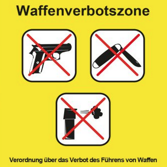 Plakat Waffenverbotszone